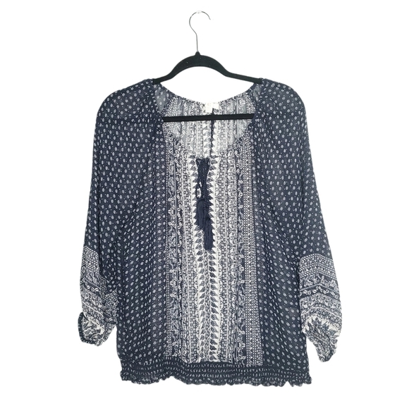 Charming Charlie Sheer Cinched Bottom Top - Picture 1 of 3